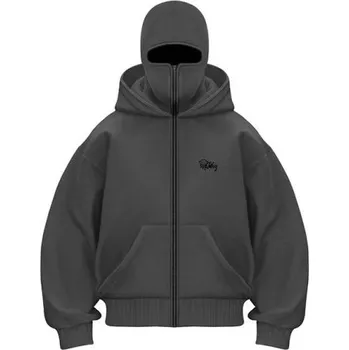 Dámská mikina Dámská mikina na zip s kapucí a kuklou se zipem Stylová mikina s kapsami z bavlny a polyesteru Pohodlný volnočasový oděv v různých barvách šedá L