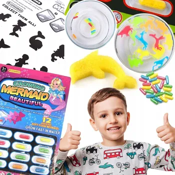 Hračka pro nejmenší 12x MAGICKÉ ROSTOUCÍ KAPSLE DO VODY MOŘSKÉ PANNY ZVÍŘÁTKA DO KOUPELE HRY