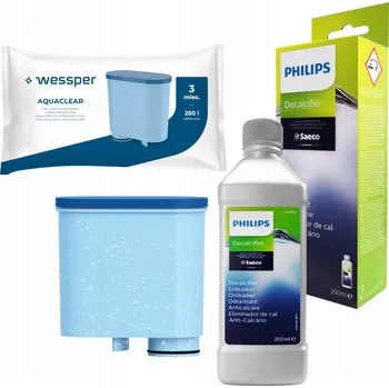 Filtr do kávovaru Wessper filtr do vody pro Philips LatteGO Saeco + odvápňovač Philips 250ml