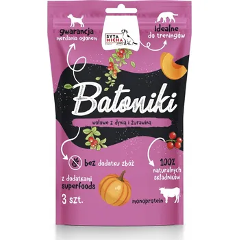 Pamlsek pro psa Syta Micha hovězí tyčinky s dýní a brusinkami 3ks