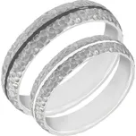 Tepané snubní prsteny s černým a bílým enamelem Pernila