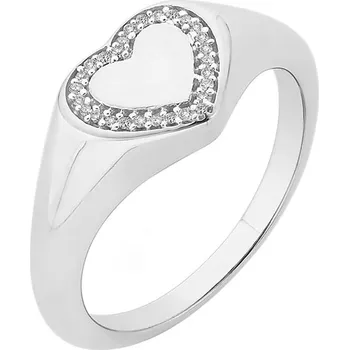 Prsten Zlatý pečetní prsten s diamantovým srdcem Madeline