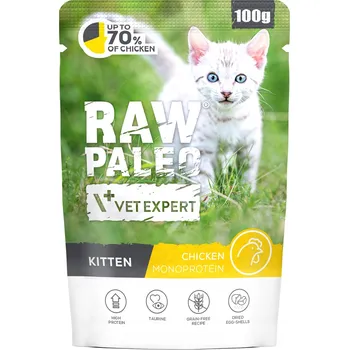 Krmivo pro kočku RAW PALEO KITTEN CAT CHICKEN 100g - vlhké krmivo pro koťata - Kuřecí