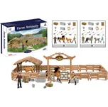 Zvířátka z farmy - Velká ohrada pro koně s jezdcem 2 druhy