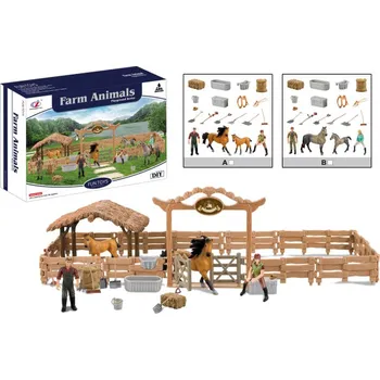 Figurka Sparkys Zvířátka z farmy - Velká ohrada pro koně s jezdcem 23ZJ-ZJ51