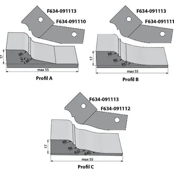 Fréza IGM Profilový nůž typ ABC pro F634 boční