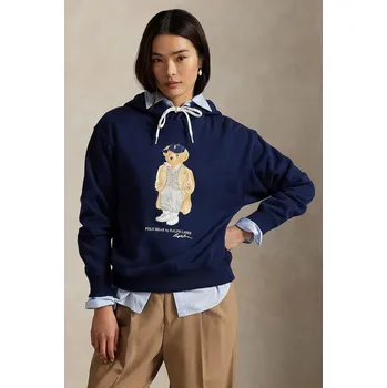 Dámská mikina Mikina Polo Ralph Lauren dámská, tmavomodrá barva, hladká, 211971757 59X, vel. XL