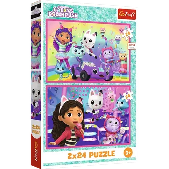 Puzzle Trefl Puzzle 2v1 34433 Gábinin kouzelný domek 2x 24 dílků