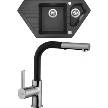 Granitový dřez Sinks BRAVO 850.1 granblack+ ENIGMA S