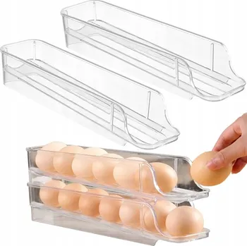 Dóza na potraviny 2x ZÁSOBNÍK / KRABIČKA NA VEJCE ORGANIZÉR DO LEDNIČKY 14 ks VAJEC PODNOS
