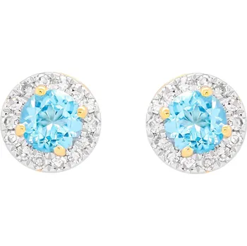 Náušnice Náušnice ze žlutého zlata s topazem a diamanty FE727605BTY