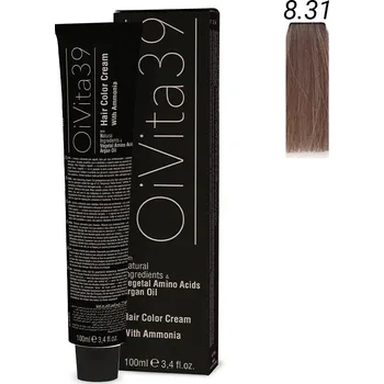 Barva na vlasy OiVita39 Hair Color Cream with Ammonia 8.31 - Profesionální krémová barva na vlasy s amoniakem 100 ml