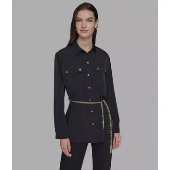 Dámská košile KARL LAGERFELD PARIS dámská košile s řetízkem černá S