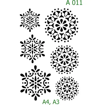 Plastová šablona pro malování - Vánoce - Vločky (A011) - A4 , Lepící fólie