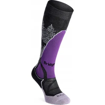 Dámské ponožky Dámské lyžařské Ponožky Bridgedale Ski MW - black/purple 38-40