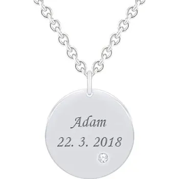 Přívěsek Stříbrný přívěsek s diamantem a s gravírem dle vaší volby Cassius