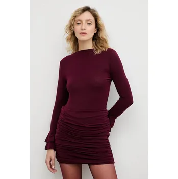 Dámské šaty Šaty Answear.LAB vínová barva, mini, přiléhavé 51428 83X, vel. M