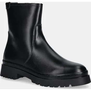 Dámské kozačky Kožené kotníkové boty Gant Aligrey dámské, černá barva, na plochém podpatku, 31541155 99X, EUR 38