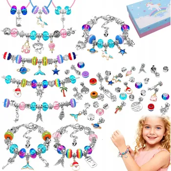 dětská sada na výrobu šperků VELKÁ SADA KORÁLKŮ NA VÝROBU NÁRAMKŮ, NÁHRDELNÍKŮ A PŘÍVĚSKŮ CHARMS