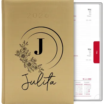 Kalendář Knižní kalendář 2026 A5 FunnyCase zlatý