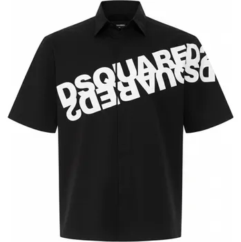 Pánská košile DSQUARED2 Mirror Logo Black košile L Černá