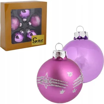 Obraz Sada 5 skleněných baněk 6 cm fialové