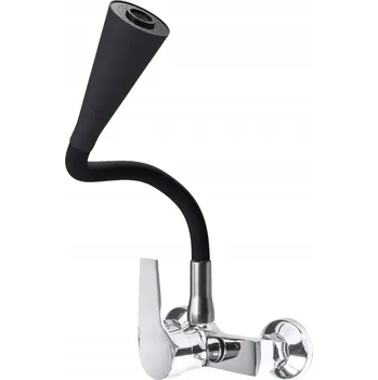 Vodovodní baterie Kuchyňská baterie nástěnná Garmand Como černá, stříbrná