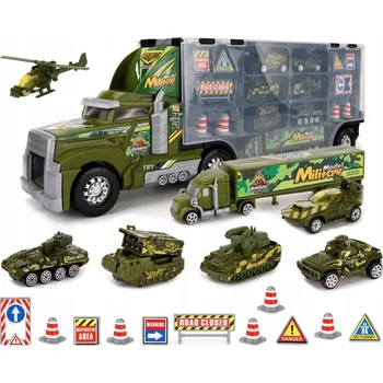 autíčko Nákladní auto Nicola Toys 0606 + vojenská vozidla 7 kusů