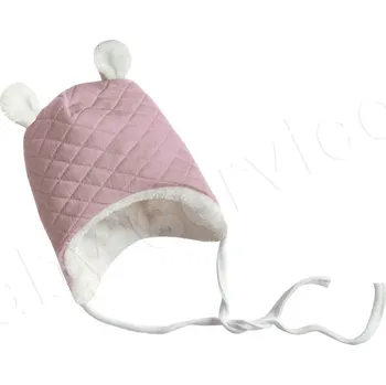 Čepice pudrová zimní čepička pro miminko velikost 40