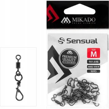 Obratlík s karabinkou Mikado OBRATLÍK S ROLNIČKOU A KARABINKOU AMA02-1010