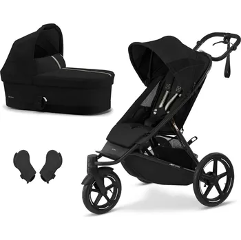 Kočárek Cybex AVI SPIN BLACK Moon Black | black + korba Cot S + adaptéry