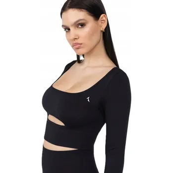 Podprsenka Sportovní bezešvé tričko s dlouhým rukávem Dopamine Buzz Carpatree M černá