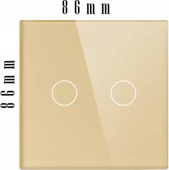 vypínač SKLENĚNÝ PANEL 86mm PRO DOTYKOVÉ SPÍNAČE SVĚTLA 2G DVOJITÝ ZLATÝ