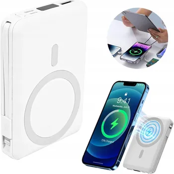 Powerbanka BEZDRÁTOVÁ POWERBANKA MAGNETICKÁ BATERIE 10000MAH, RYCHLÉ NABÍJENÍ