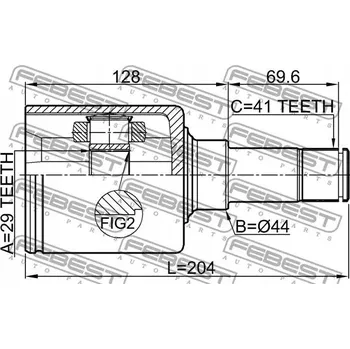 Posilovač řízení Febest 2111-TT9DLH Sada kloubu hnacího hřídele