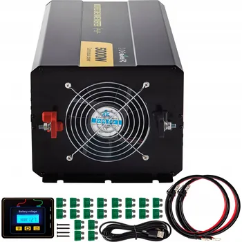 Měnič napětí SucceBuy Sinusový Měnič Napětí 5KW DC 12V Na AC110V LCD displej