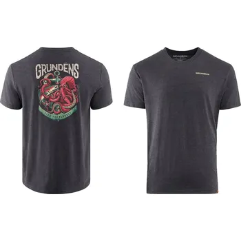 Rybářské oblečení Tričko GRUNDÉNS Octo-Trout - Heather Charcoal - Vel. XXL