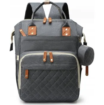 Přebalovací taška FUNKČNÍ TAŠKA ORGANIZÉR BATOH KE KOČÁRKU PRO MAMINKU A TATÍNKA - ŠEDÁ