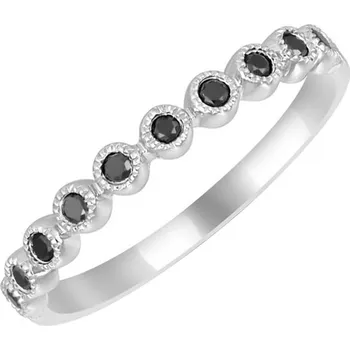 Prsten Zlatý eternity prsten vykládaný černými diamanty Danel