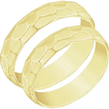 Prsten Lesklé tepané snubní prsteny ze zlata Adalicia