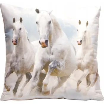 Povlak na dekorativní polštářek Velurový povlak na polštář 40x40 cm KONĚ Dekorativní povlak