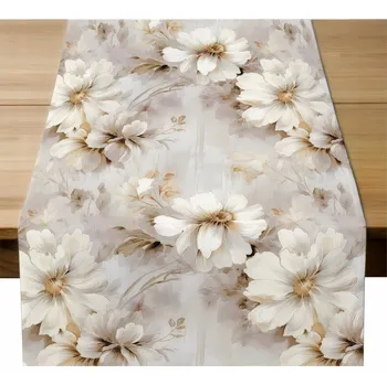 Obraz Běžec na stůl 40x200 Dekorativní béžový s květinami 10822