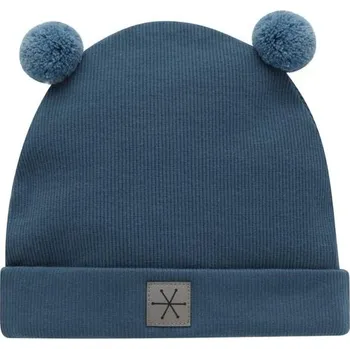 Kojenecká čepice PINOKIO Čepička žebrovaná Winter TMAVĚ MODRÁ - 74/80