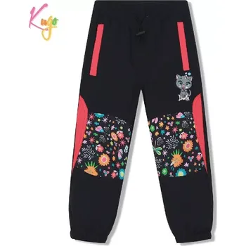 Dívčí kalhoty Dívčí šusťákové kalhoty zateplené Kugo DK8500 černé (Dívčí zimní kalhoty s flísovou podšívkou)