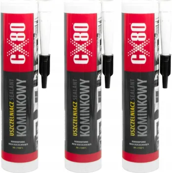 Tmel CX80 TĚSNICÍ TMEL PRO KRBY Ohnivzdorný tmel do kamen a krbů 300ml x3