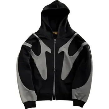 Dámská mikina Dámská mikina na zip s kapucí Jednoduchý vzor Moderní mikina z měkkého polyesteru Pohodlný volnočasový styl v různých barvách černá XXL