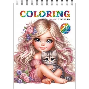 omalovánky OMALOVÁNKA 148X210 S NÁLEPKAMI 12 STRAN PRO DÍVKY