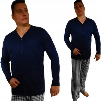 Pánské pyžamo PÁNSKÉ PYŽAMO / DLOUHÝ RUKÁV / DLOUHÉ KALHOTY / BAVLNA / TEPLÉ / dárek