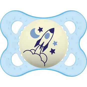 dudlíky MAM DUDLÍK NIGHT 0, modrý/raketa