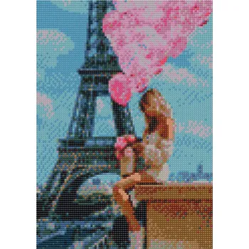 ostatní stavebnice Diamantová mozaika 5D - Eiffelova věž 40x30 cm